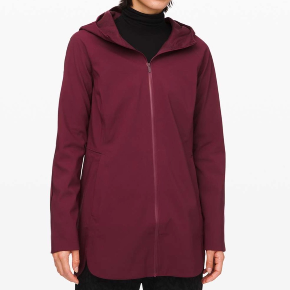 Lululemon Glyde Along Softshell Hooded Jacket Deep Ruby LIKE NEW - Picture 2 of 13